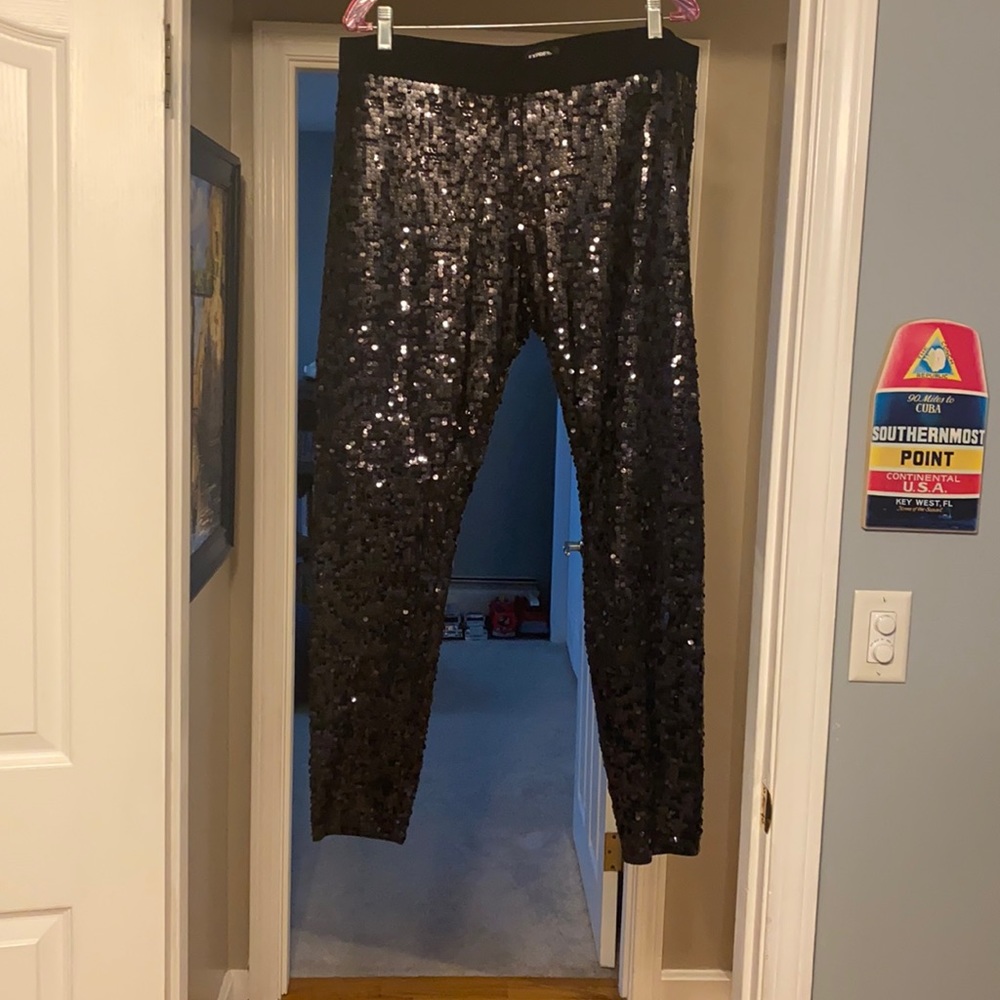 Brand new never worn black sequin pants